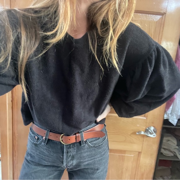 Free people Terry crop ballon sleeve sweatshirt - Picture 2 of 4